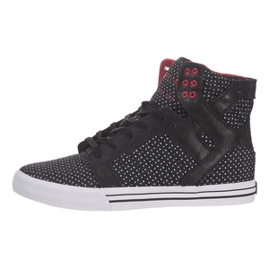 Baskets Montantes Supra SkyTop Noir Blanche Black/White-White Homme | IYR-76478527